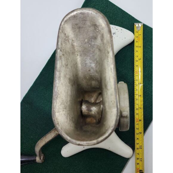 Vintage 70s Meat‎ Grinder Enterprise K-1978 White Cast-Iron No Clamp - Picture 9 of 16